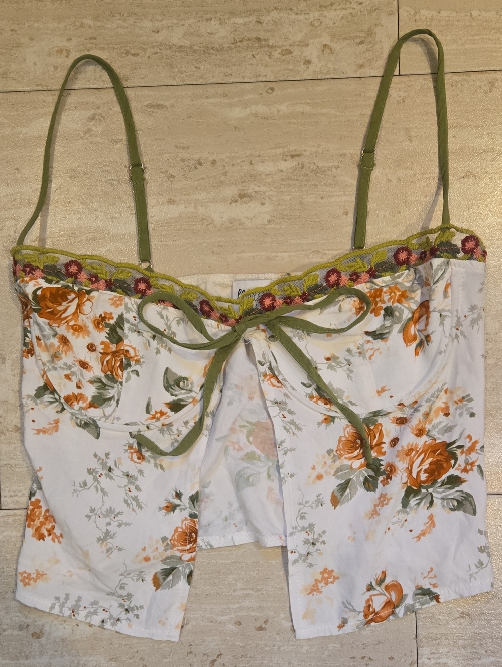Princess Polly Floral Print Open Front Crop Top